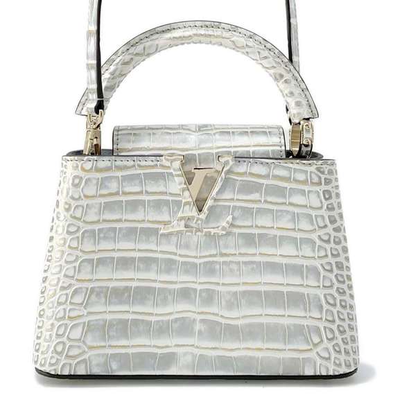 Louis Vuitton Handbag Crocodile Capucines MINI Shoulder Bag White